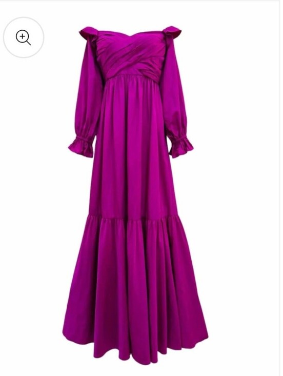 Self-Portrait Dresses & Skirts - Self-Portrait Fuchsia Off-Shoulder Long Sleeve Maxi Dress
